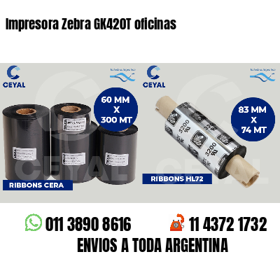 Impresora Zebra GK420T oficinas