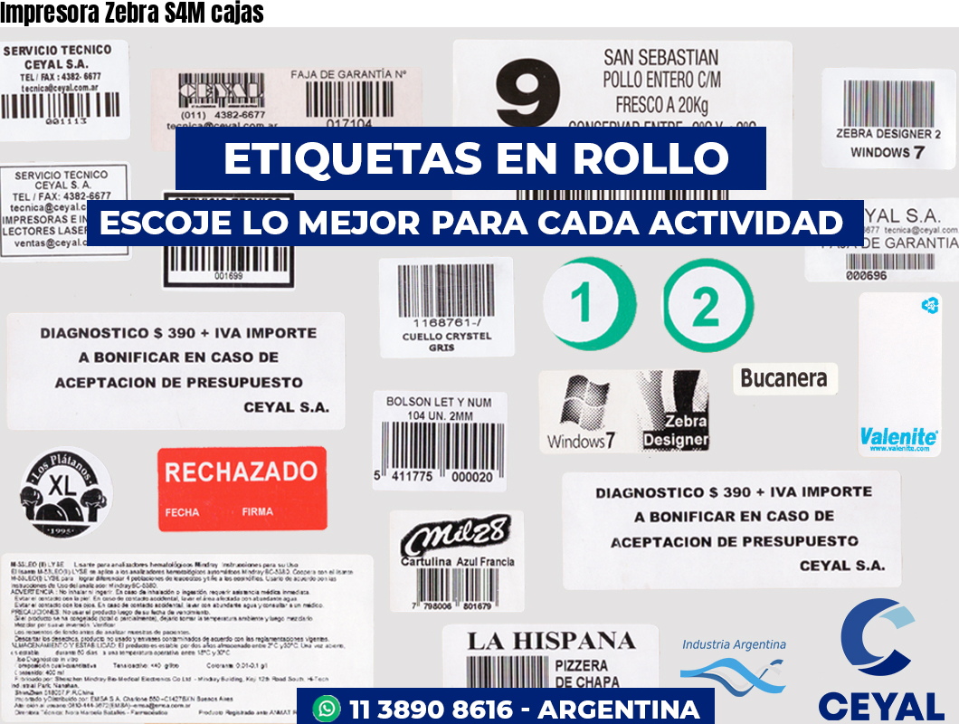 Impresora Zebra S4M cajas