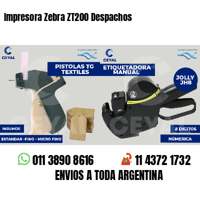 Impresora Zebra ZT200 Despachos