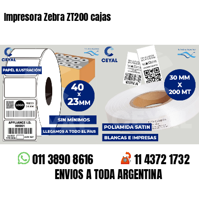 Impresora Zebra ZT200 cajas