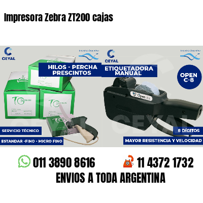 Impresora Zebra ZT200 cajas