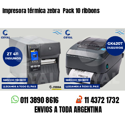 Impresora térmica zebra  Pack 10 ribbons