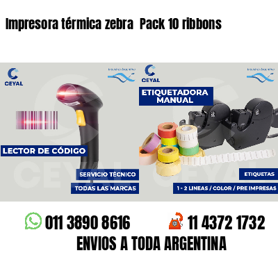 Impresora térmica zebra  Pack 10 ribbons