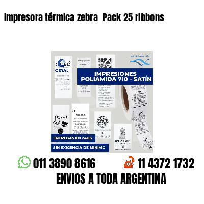 Impresora térmica zebra Pack 25 ribbons