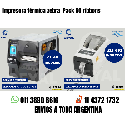 Impresora térmica zebra  Pack 50 ribbons
