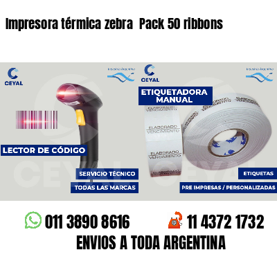 Impresora térmica zebra  Pack 50 ribbons
