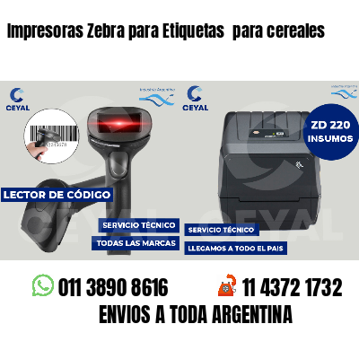 Impresoras Zebra para Etiquetas para cereales