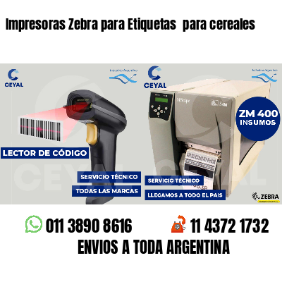Impresoras Zebra para Etiquetas para cereales