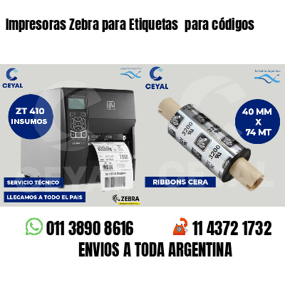 Impresoras Zebra para Etiquetas  para códigos