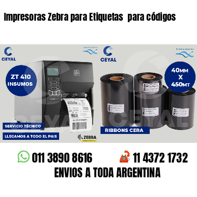 Impresoras Zebra para Etiquetas  para códigos