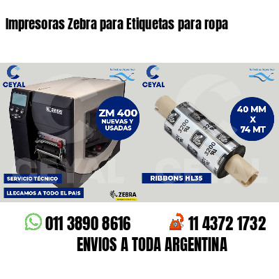 Impresoras Zebra para Etiquetas para ropa
