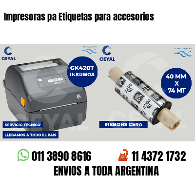 Impresoras pa Etiquetas para accesorios