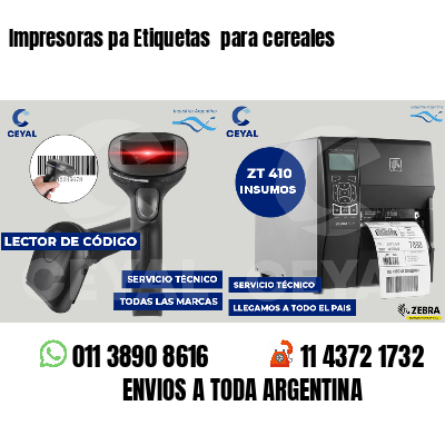 Impresoras pa Etiquetas para cereales