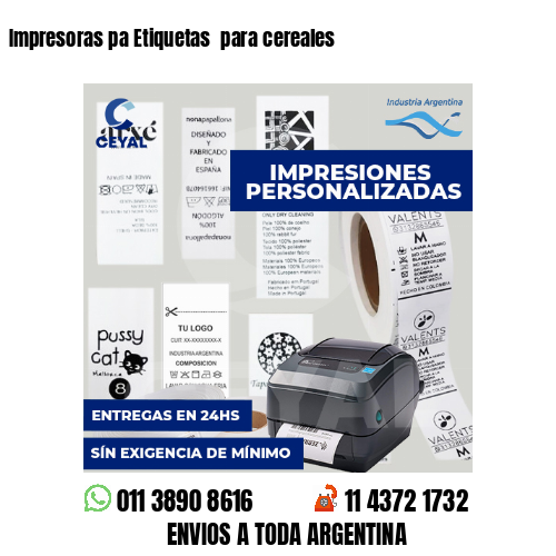 Impresoras pa Etiquetas para cereales