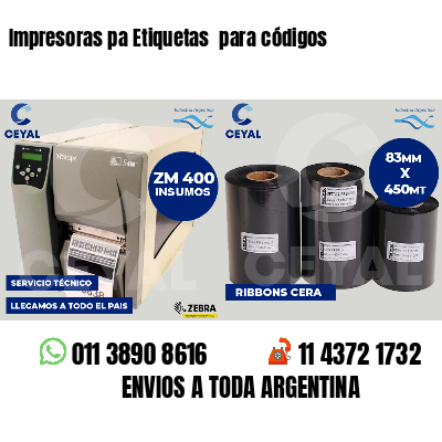 Impresoras pa Etiquetas para códigos