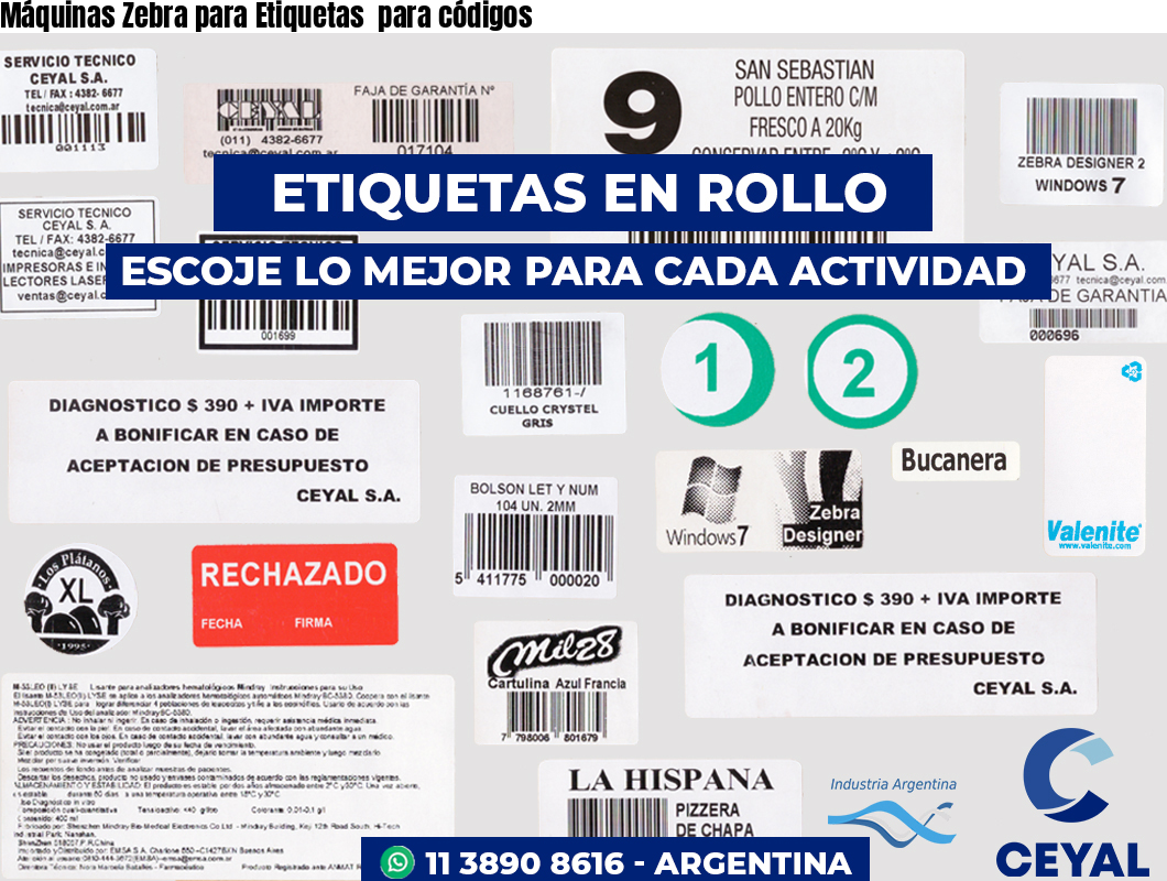 Máquinas Zebra para Etiquetas  para códigos