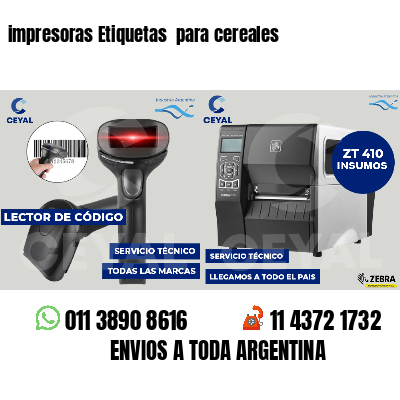 impresoras Etiquetas para cereales
