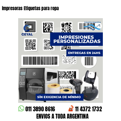 impresoras Etiquetas para ropa