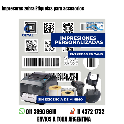 impresoras zebra Etiquetas para accesorios