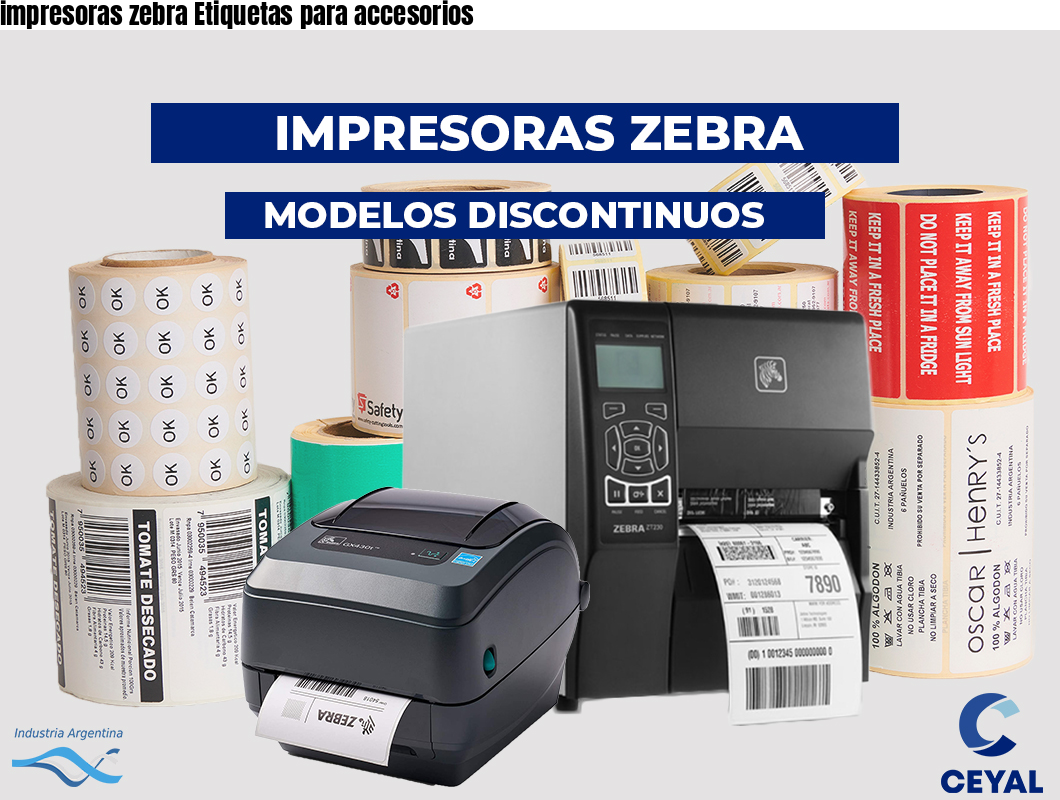 impresoras zebra Etiquetas para accesorios
