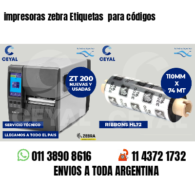 impresoras zebra Etiquetas  para códigos