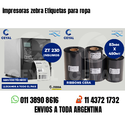 impresoras zebra Etiquetas para ropa