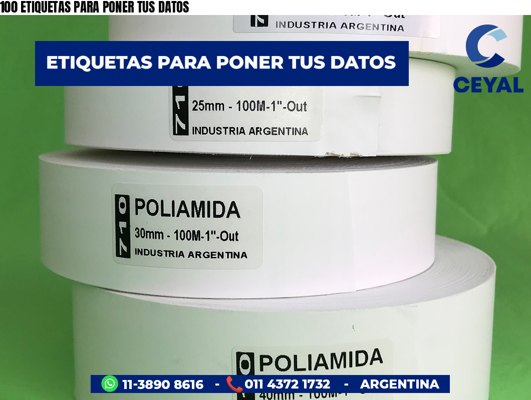 100 ETIQUETAS PARA PONER TUS DATOS