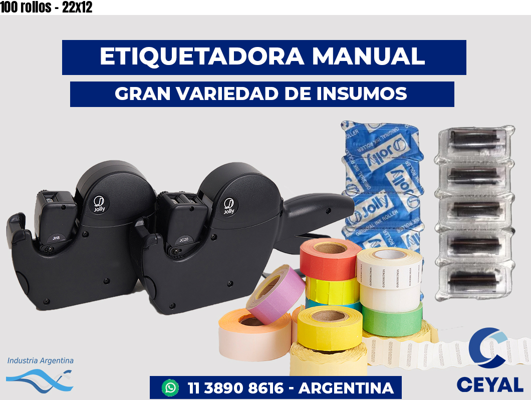 100 rollos - 22x12