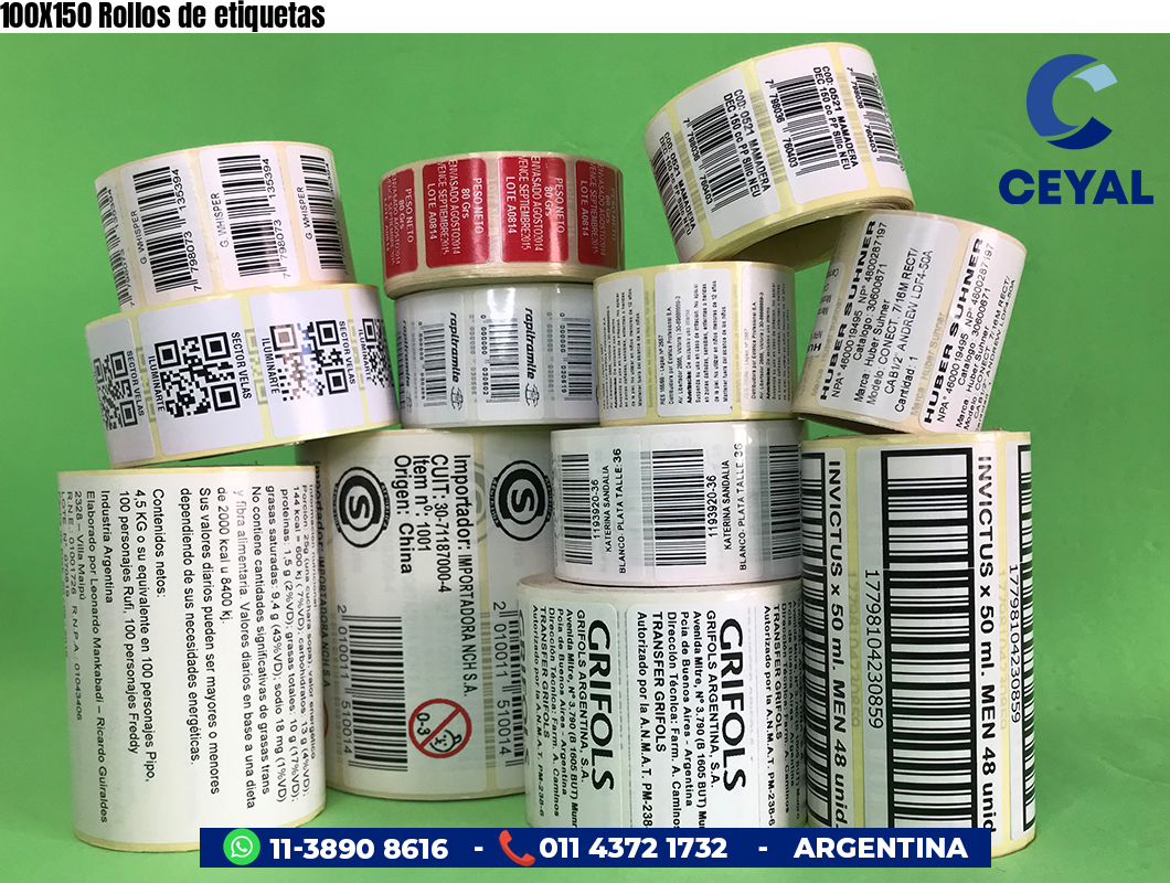 100X150 Rollos de etiquetas