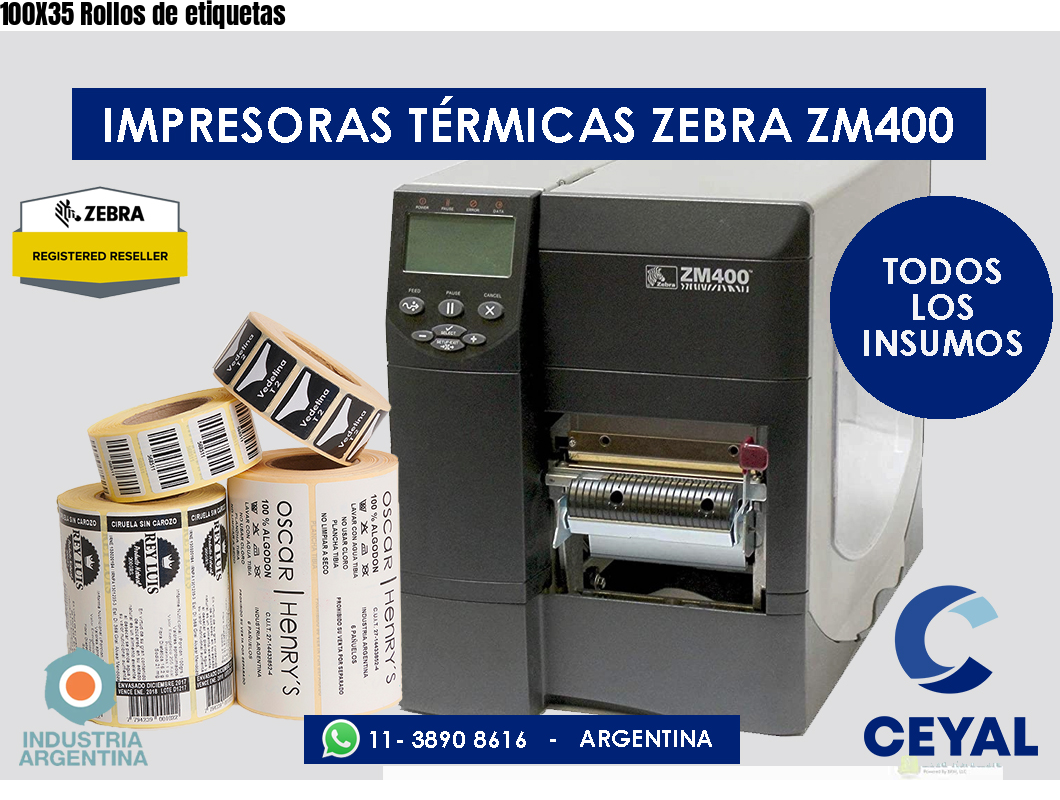 100X35 Rollos de etiquetas