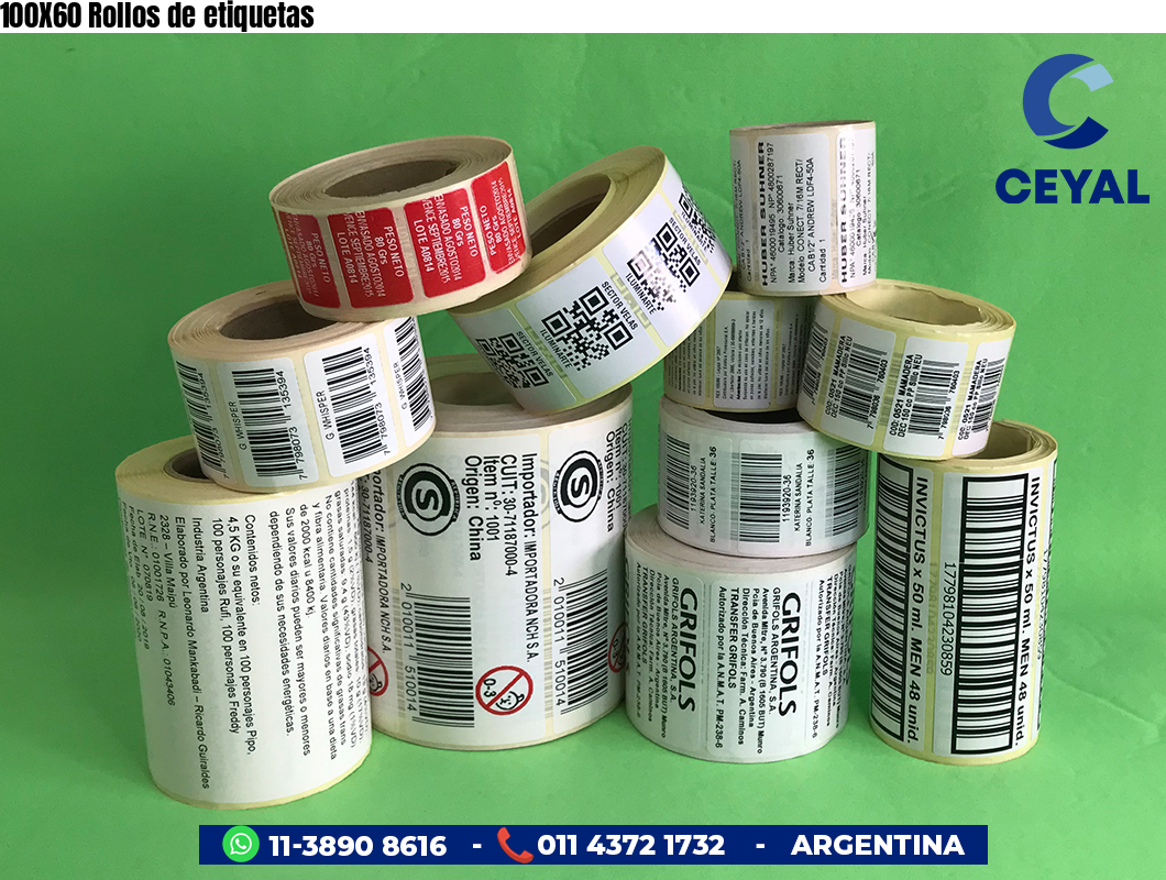 100X60 Rollos de etiquetas