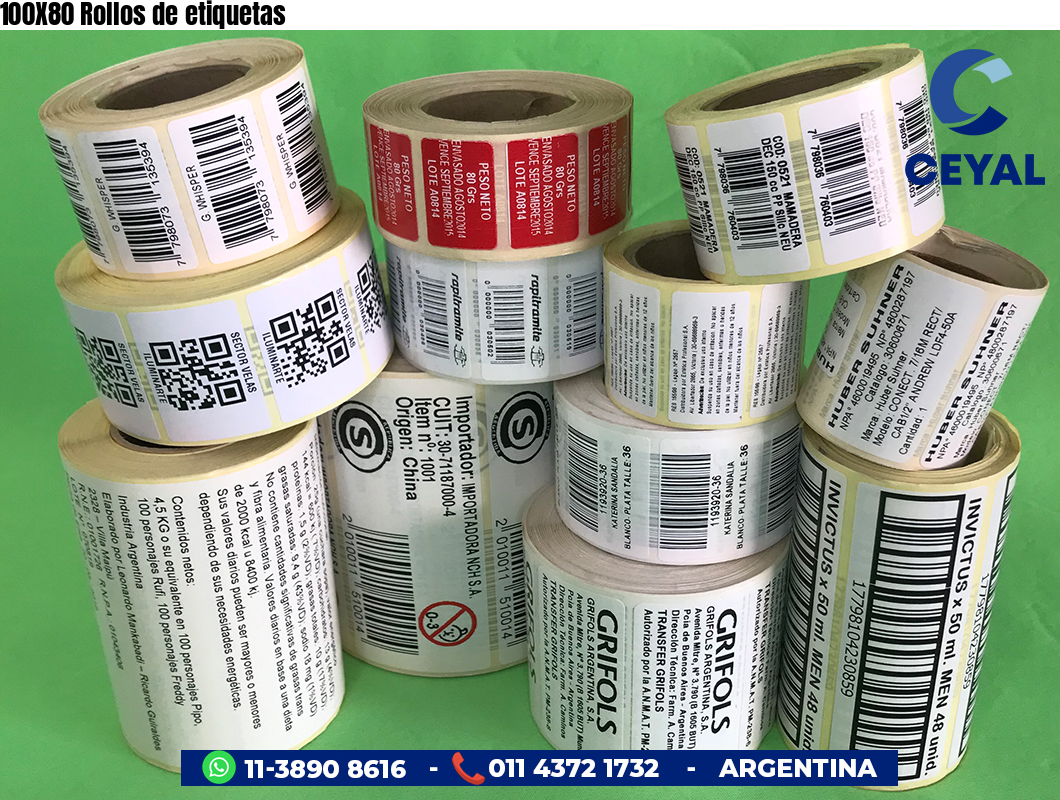 100X80 Rollos de etiquetas