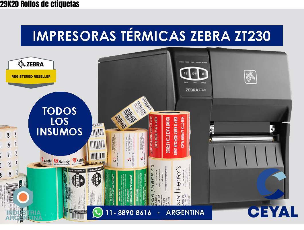 29X20 Rollos de etiquetas