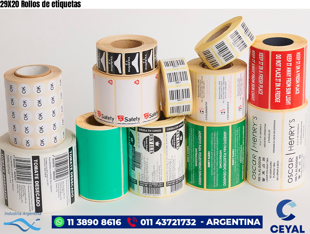29X20 Rollos de etiquetas