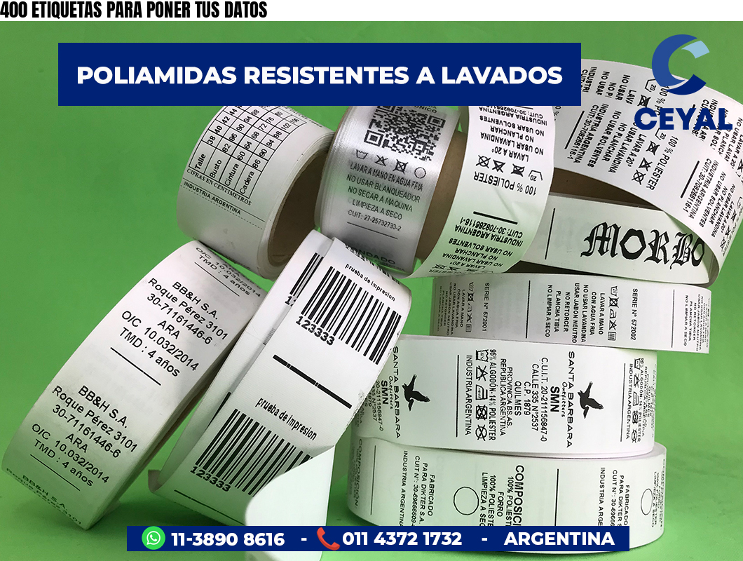 400 ETIQUETAS PARA PONER TUS DATOS