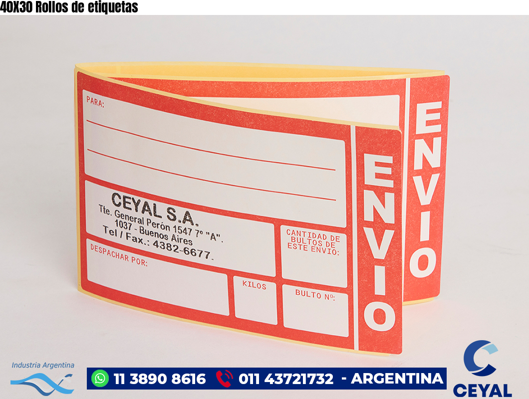 40X30 Rollos de etiquetas