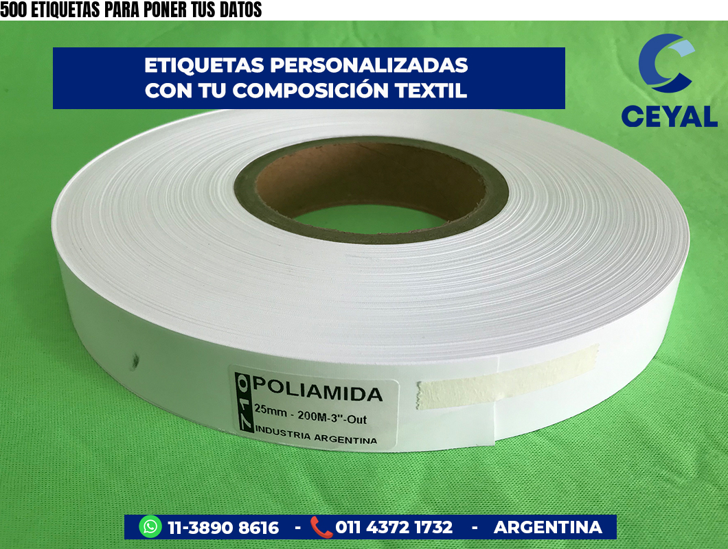 500 ETIQUETAS PARA PONER TUS DATOS