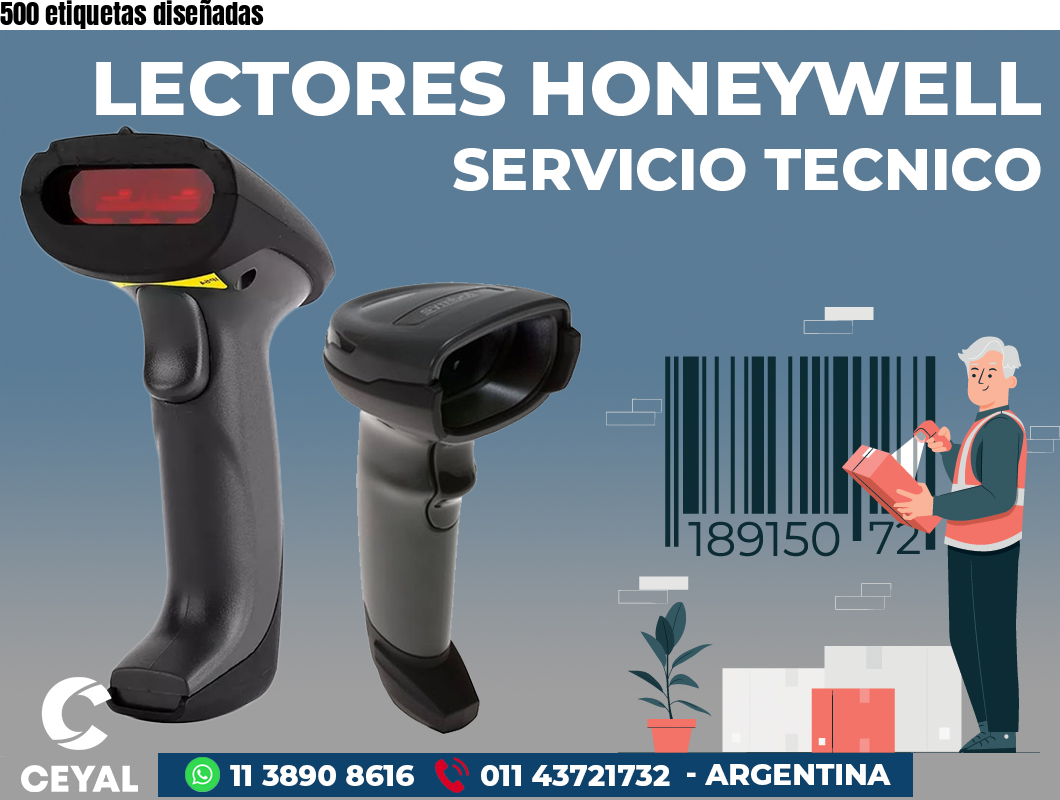 500 etiquetas diseñadas