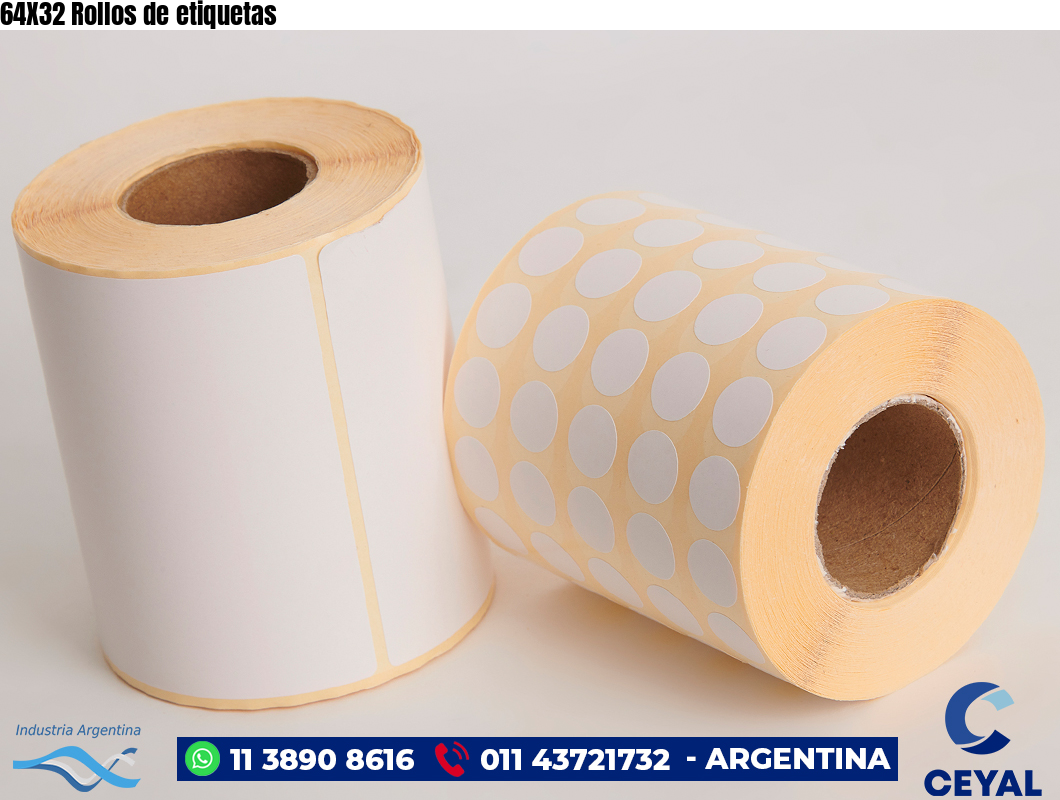 64X32 Rollos de etiquetas