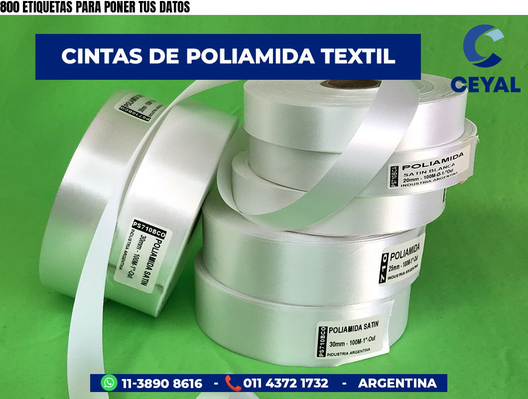 800 ETIQUETAS PARA PONER TUS DATOS
