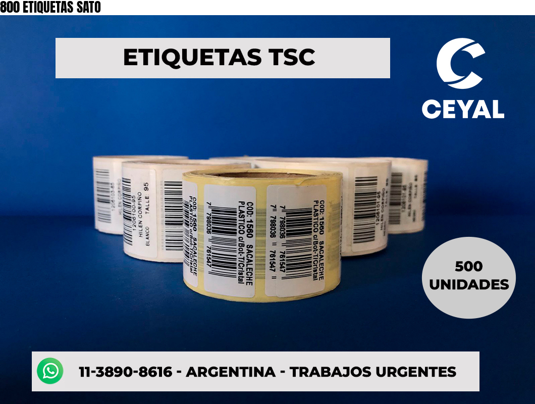 800 ETIQUETAS SATO