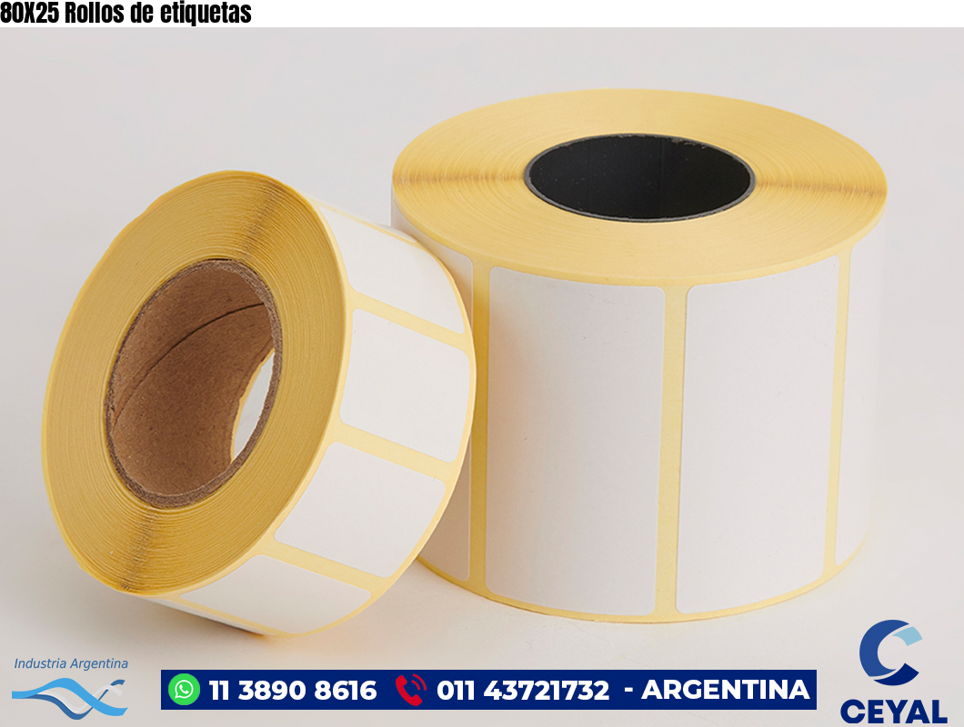 80X25 Rollos de etiquetas