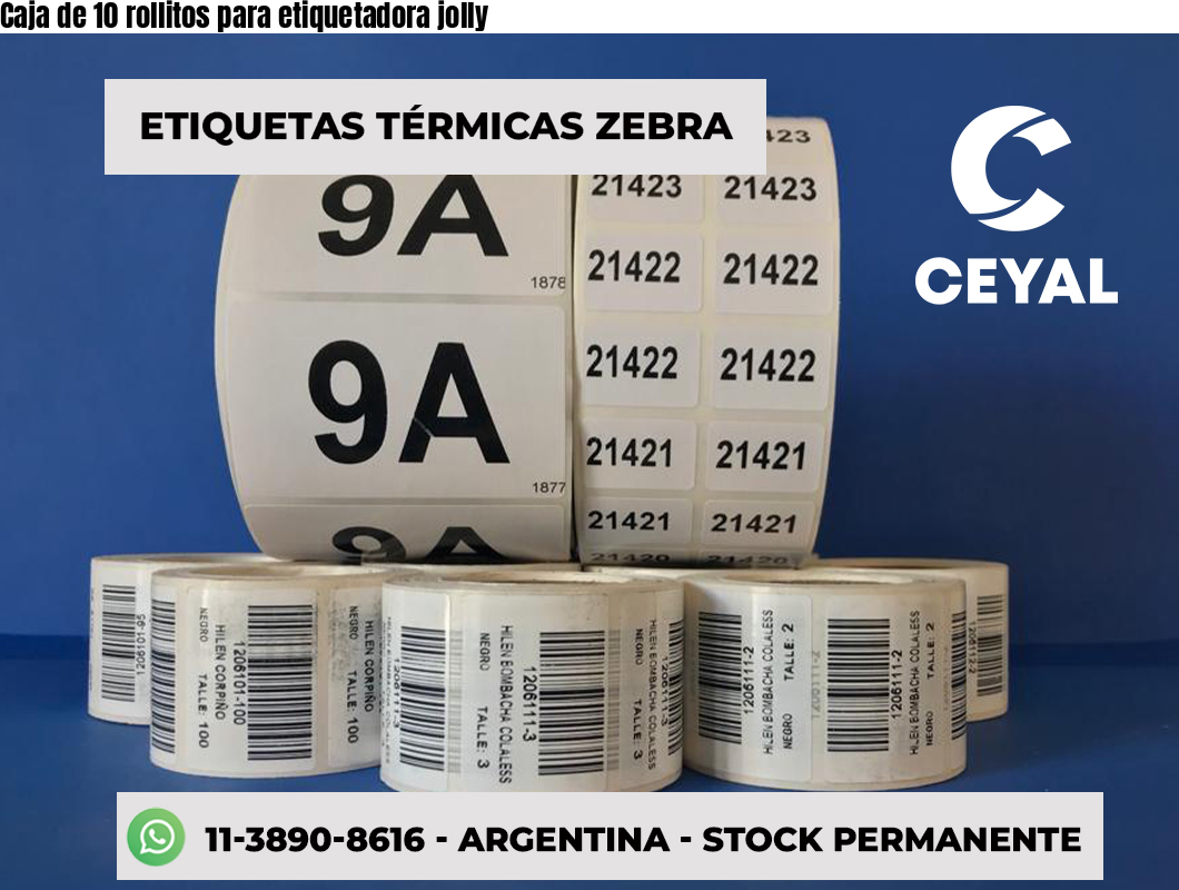 Caja de 10 rollitos para etiquetadora jolly
