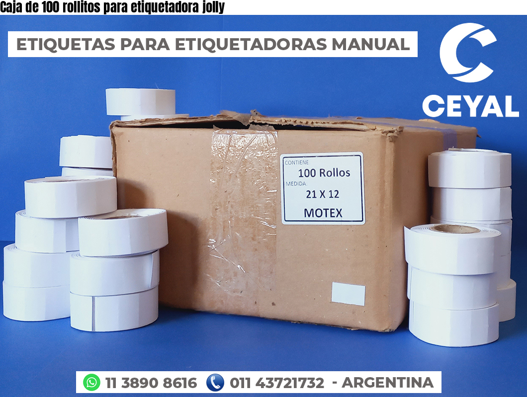 Caja de 100 rollitos para etiquetadora jolly