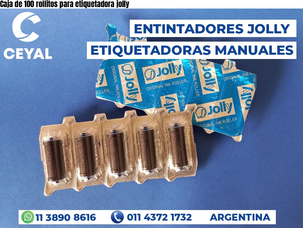 Caja de 100 rollitos para etiquetadora jolly