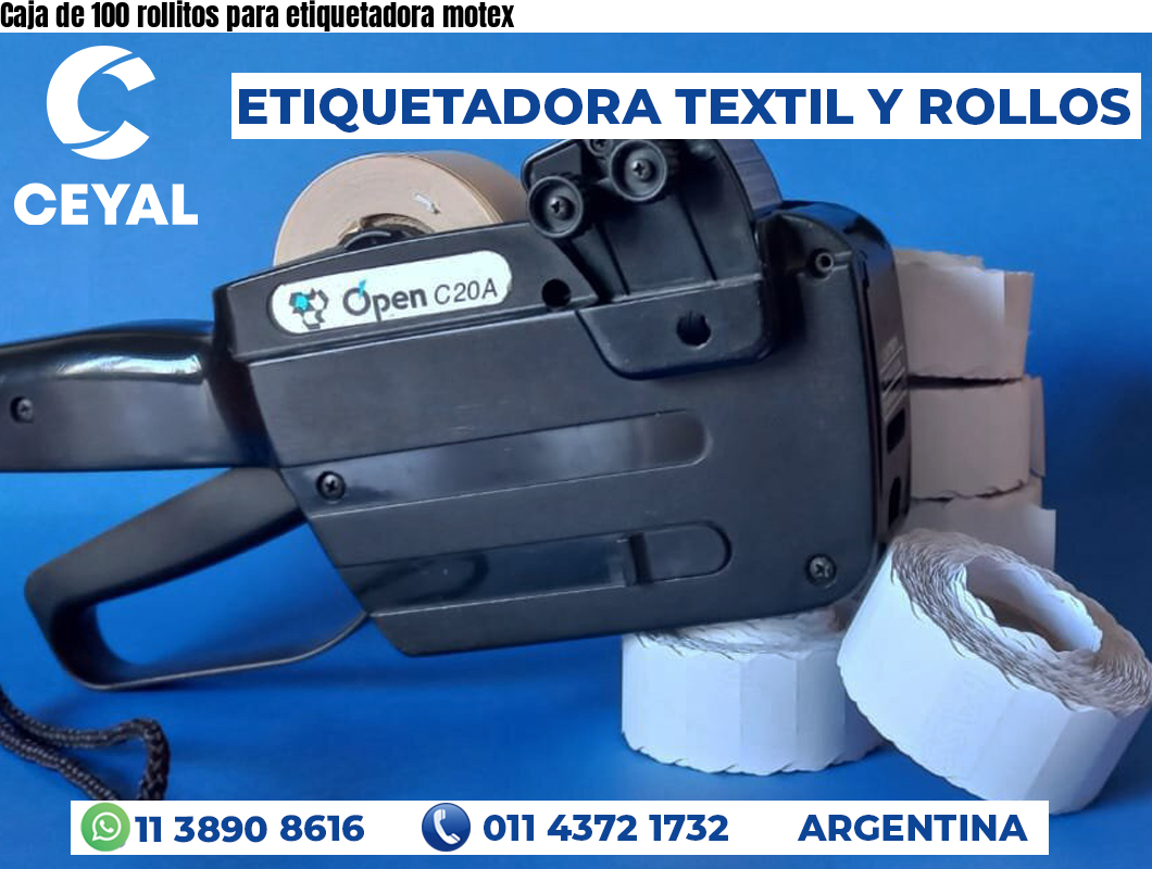 Caja de 100 rollitos para etiquetadora motex