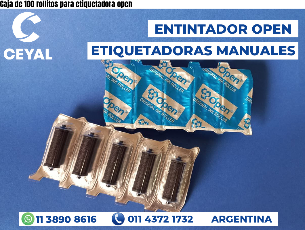 Caja de 100 rollitos para etiquetadora open