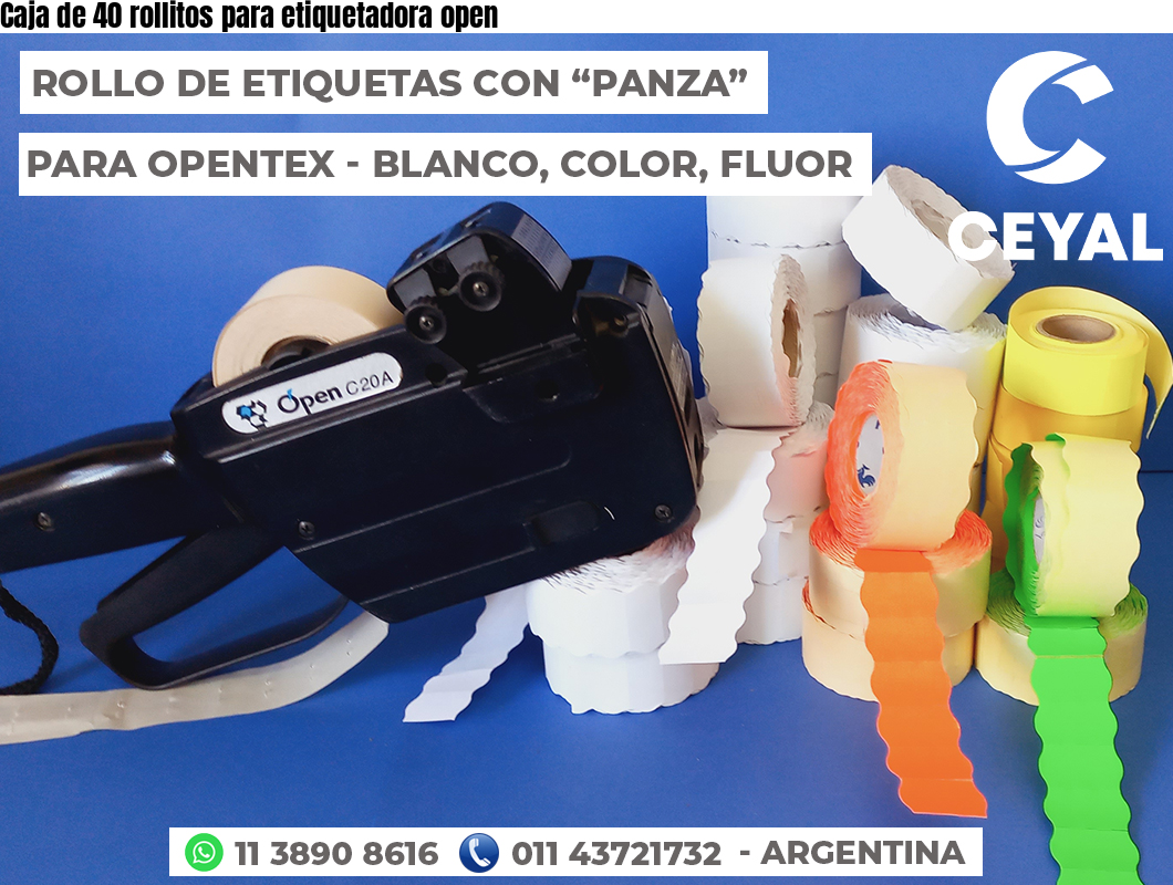 Caja de 40 rollitos para etiquetadora open