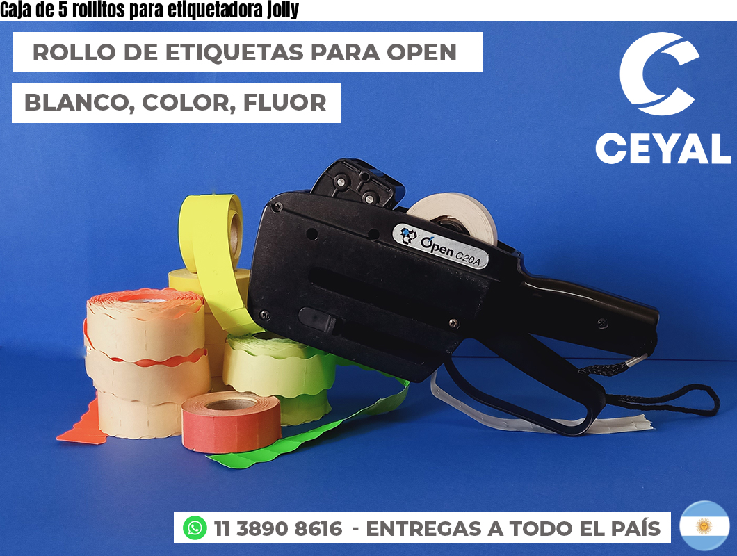 Caja de 5 rollitos para etiquetadora jolly