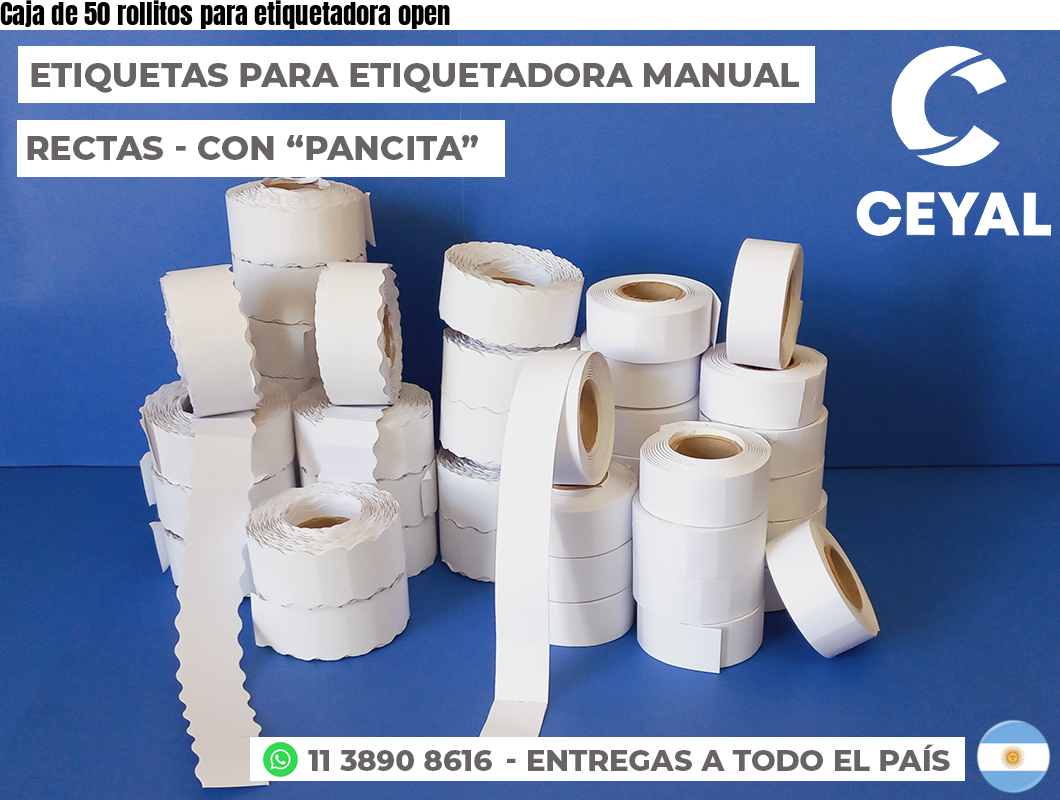 Caja de 50 rollitos para etiquetadora open
